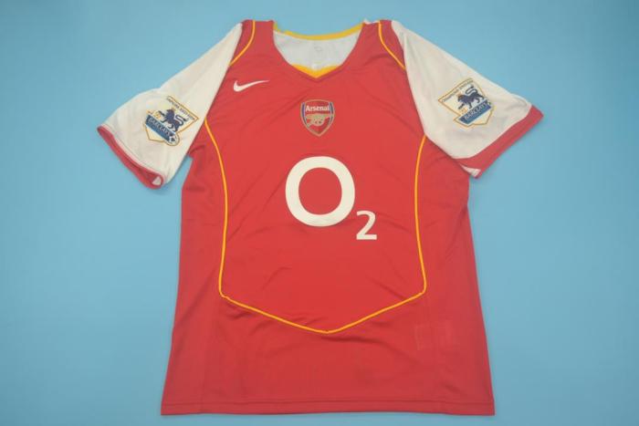 with EPL Patch Retro Jersey 2004-2005 Arsenal HENRY 14 Home Soccer Jersey Vintage Football Shirt