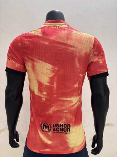 Barca Camisetas de Futbol Player Version 2025-2026 Barcelona Red/Yellow Soccer Jersey