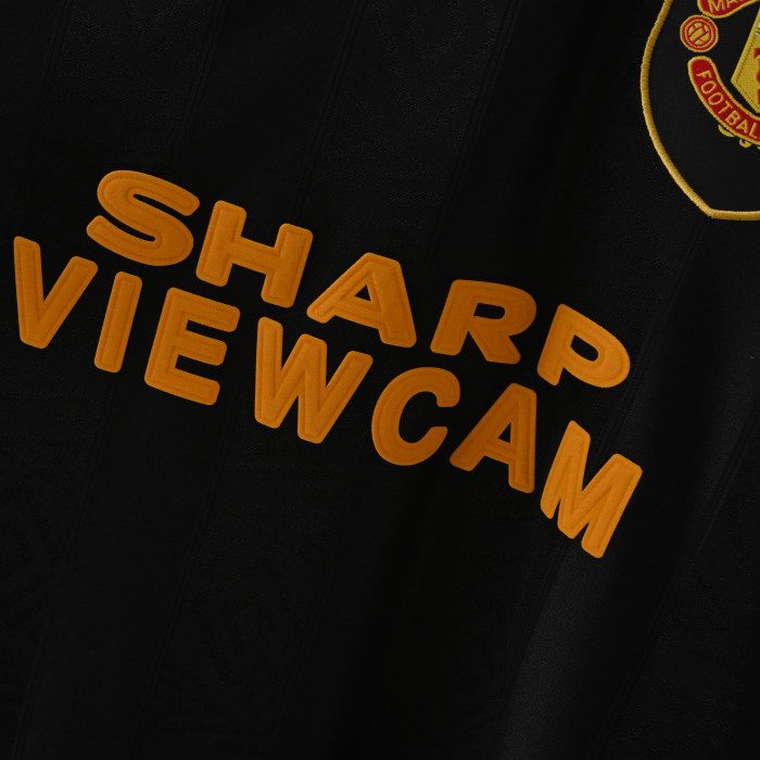 Retro Jersey 1993-1994 Manchester United Away Black Soccer Jersey Vintage Football Shirt