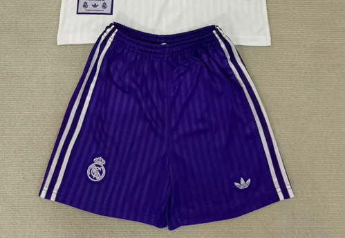 Retro Version 2025-2026 Real Madrid Purple Soccer Shorts Football Shorts