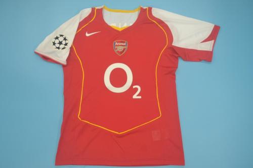 with UCL Patch Retro Jersey 2004-2005 Arsenal Home Soccer Jersey Vintage Football Shirt