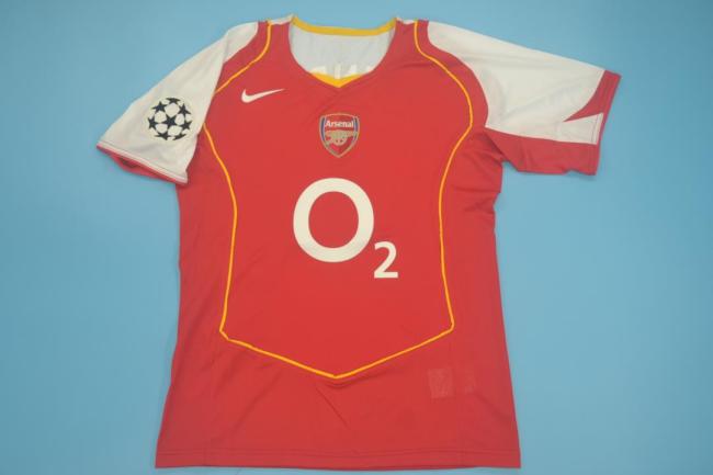 with UCL Patch Retro Jersey 2004-2005 Arsenal Home Soccer Jersey Vintage Football Shirt