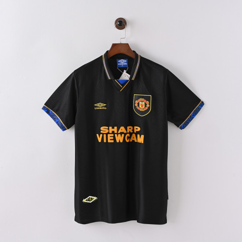 Retro Jersey 1993-1994 Manchester United Away Black Soccer Jersey Vintage Football Shirt