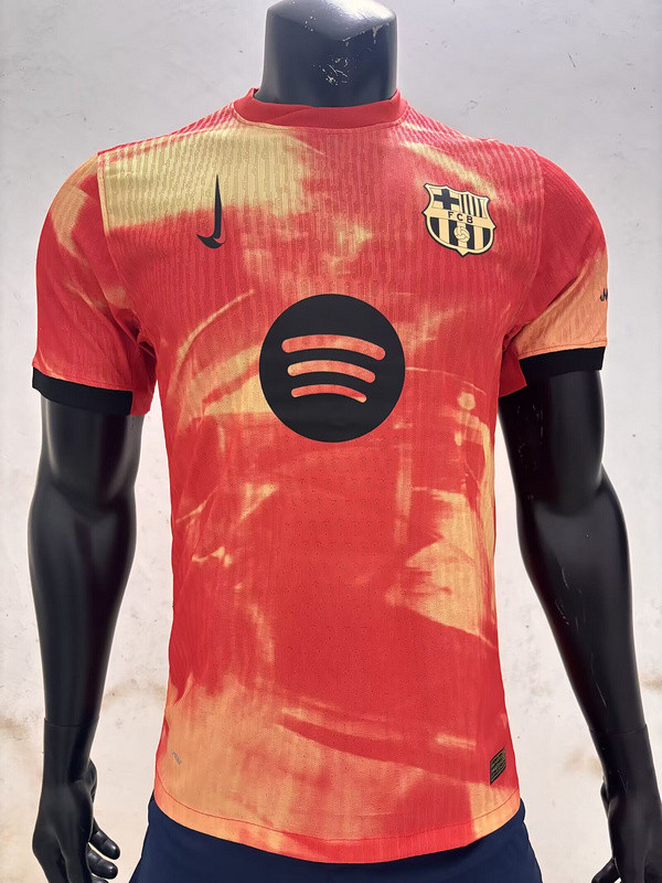 Barca Camisetas de Futbol Player Version 2025-2026 Barcelona Red/Yellow Soccer Jersey