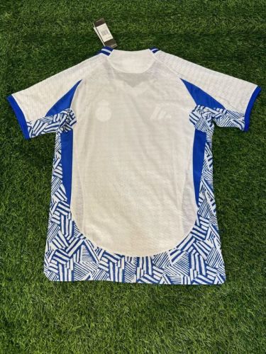 Player Version 2025-2026 Real Madrid White/Blue Soccer Training Jersey Real Football Shirt