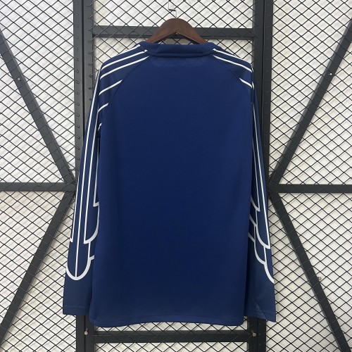 without Sponor Logo Fan Version Long Sleeve 2024-2025 PSG Fourth Away Blue Soccer Jersey Paris Football Maillot