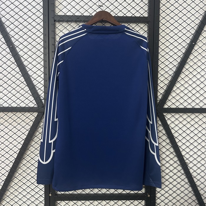 without Sponor Logo Fan Version Long Sleeve 2024-2025 PSG Fourth Away Blue Soccer Jersey Paris Football Maillot