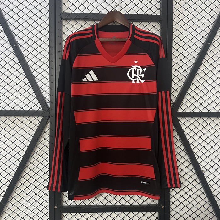 Long Sleeve 2025-2026 Flamengo Home Soccer Jersey Football Shirt