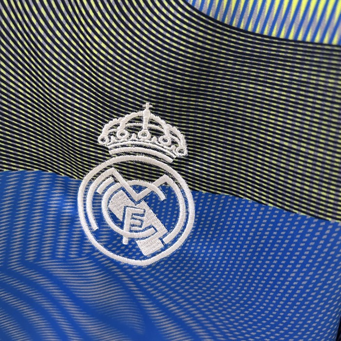 Fan Version Real Madrid 2025-2026 Blue/Green Soccer Training Jersey Real Football Shirt