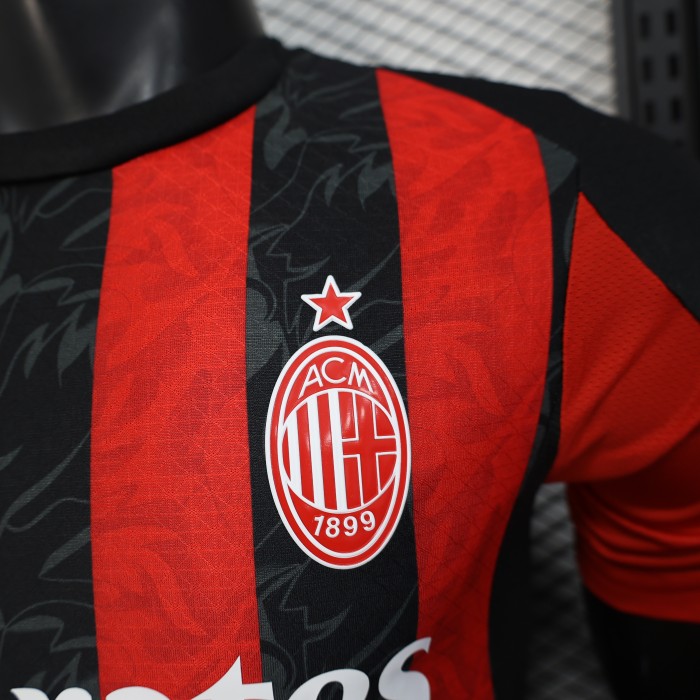 Player Version 2025-2026 AC Milan Home Soccer Jersey AC Football Shirt