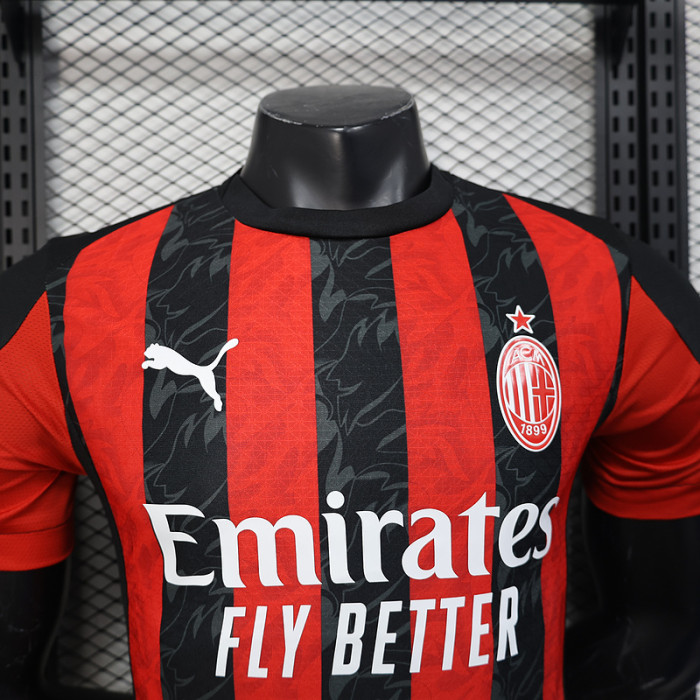 Player Version 2025-2026 AC Milan Home Soccer Jersey AC Football Shirt