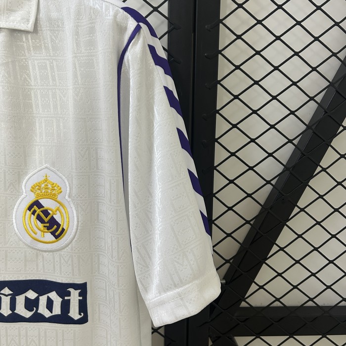 Retro Jersey 1989-1990 Real Madrid Home Soccer Jersey Vintage Real Camisetas de Futbol