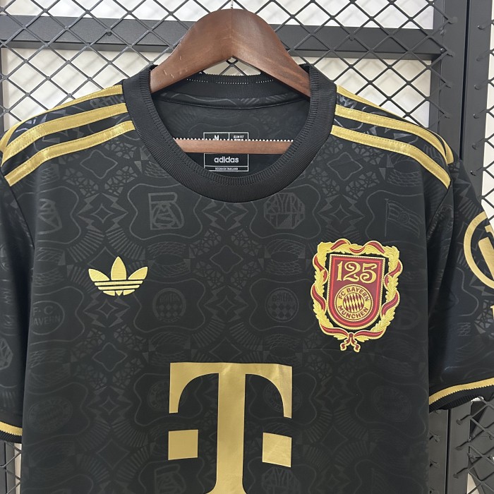 Fan Version 2024-2025 Bayern Munich 125th Anniversary Soccer Jersey Bayern Munchen Black Football Shirt