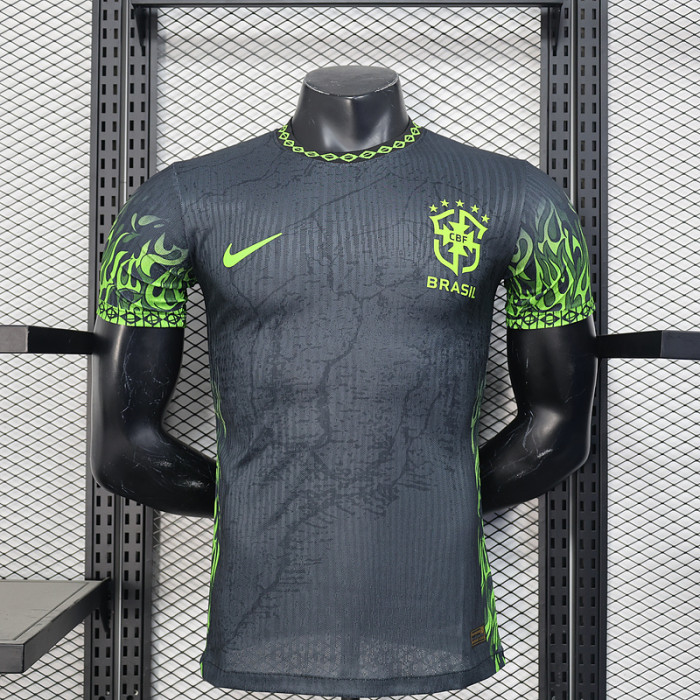 Player Version 2025 Brazil Black/Green Special Edition Soccer Jersey Brasil Football Shirt