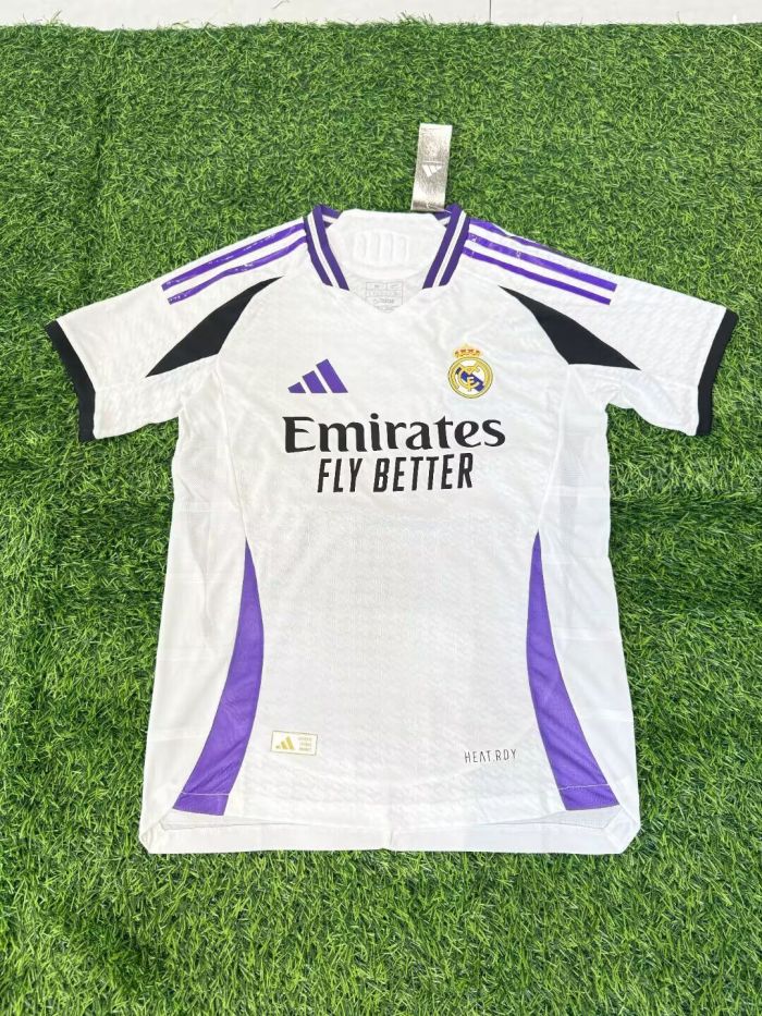 Player Version 2025-2026 Real Madrid White/Purple Soccer Training Jersey Real Football Shirt