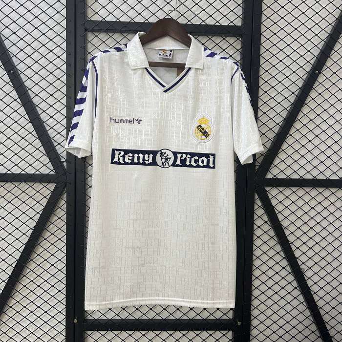 Retro Jersey 1989-1990 Real Madrid Home Soccer Jersey Vintage Real Camisetas de Futbol