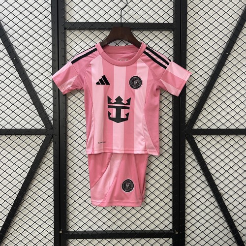Youth Uniform Kids Kit 2025-2026 Inter Miami Home Soccer Jersey Shorts Child Football Set