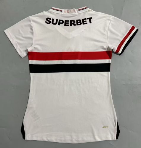 with Sponor Logo Women 2025-2026 Sao Paulo Home Soccer Jersey Girl Football Shirt