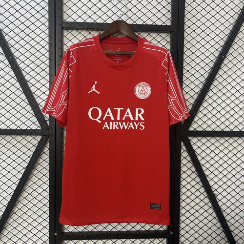 Fan Version 2025-2026 PSG Third Away Red Soccer Jersey Paris Football Maillot