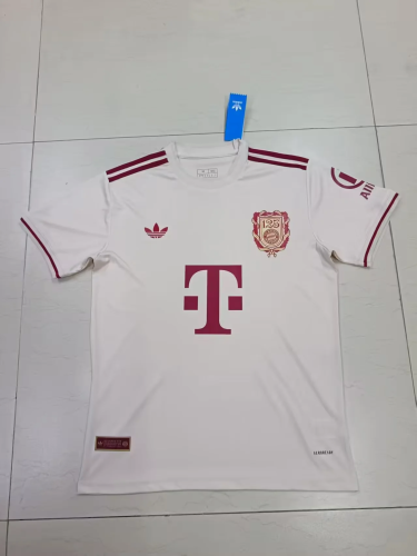 Fan Version 2024-2025 Bayern Munich 125th Anniversary Soccer Jersey Bayern Munchen Beige Football Shirt