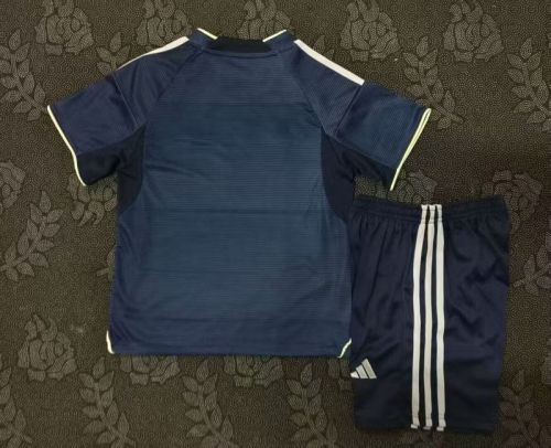 Youth Uniform Kids Kit 2025-2026 Real Madrid Away Soccer Jersey Shorts Child Football Set