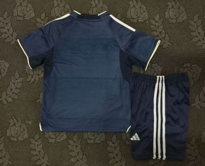 Youth Uniform Kids Kit 2025-2026 Real Madrid Away Soccer Jersey Shorts Child Football Set