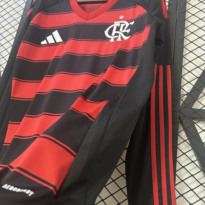 Long Sleeve 2025-2026 Flamengo Home Soccer Jersey Football Shirt