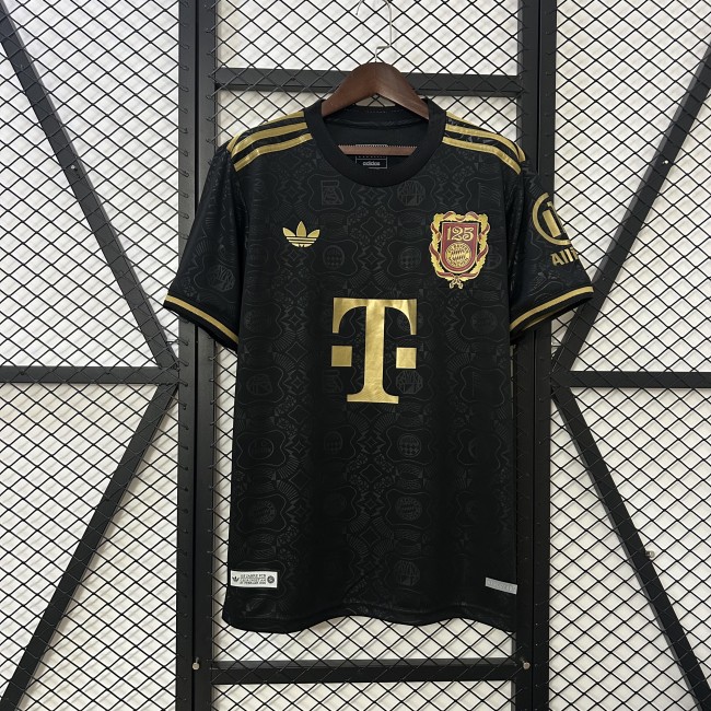 Fan Version 2024-2025 Bayern Munich 125th Anniversary Soccer Jersey Bayern Munchen Black Football Shirt