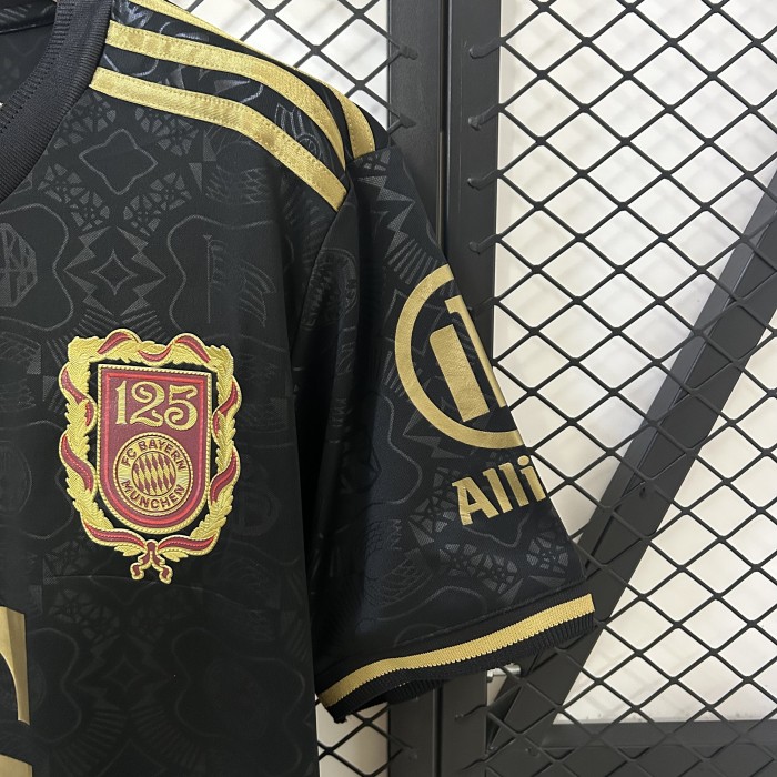 Fan Version 2024-2025 Bayern Munich 125th Anniversary Soccer Jersey Bayern Munchen Black Football Shirt