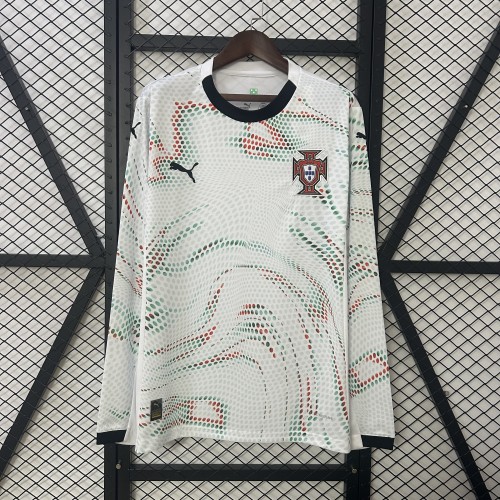 Long Sleeve Fan Version 2025 Portugal Away Soccer Jersey Football Shirt