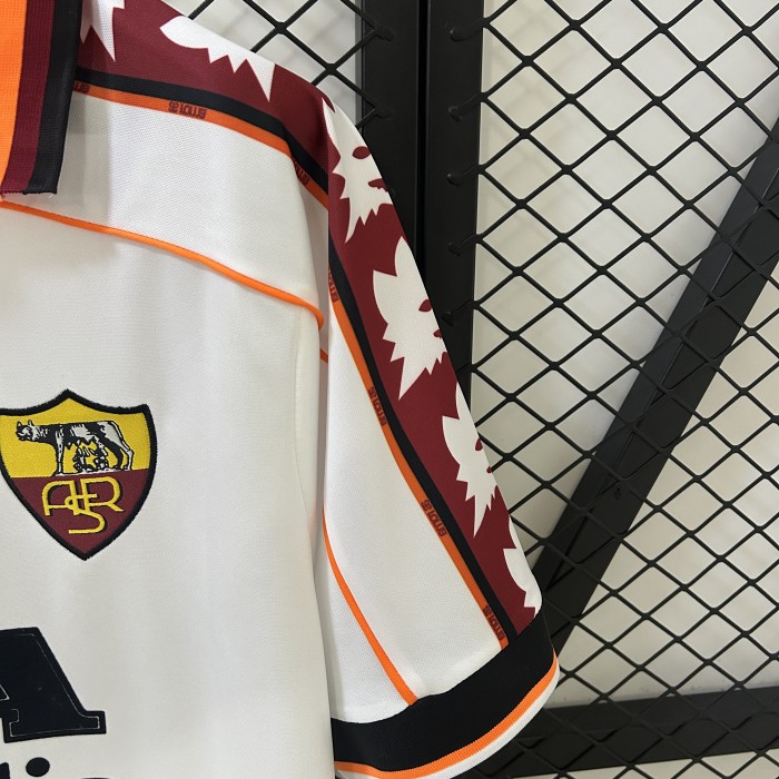Retro Jersey 1998-1999 AS Roma Away White Soccer Jersey Vintage Football Shirt