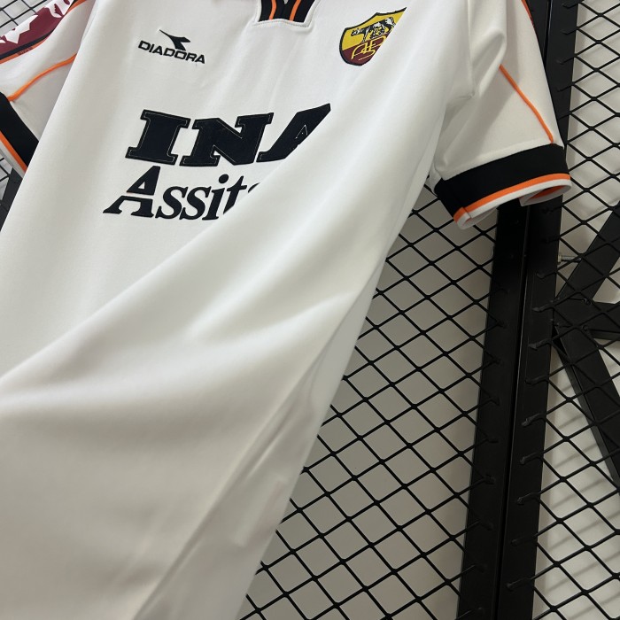 Retro Jersey 1998-1999 AS Roma Away White Soccer Jersey Vintage Football Shirt