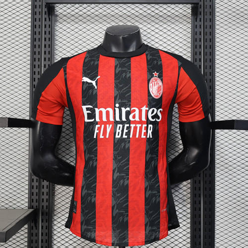 Player Version 2025-2026 AC Milan Home Soccer Jersey AC Football Shirt