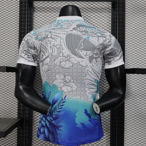 Player Version 2025 Brazil Grey/Blue Special Edition Soccer Jersey Brasil Football Shirt