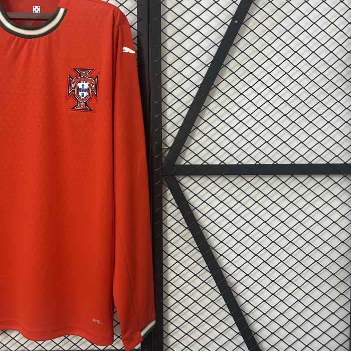 Long Sleeve Fan Version 2025 Portugal Home Soccer Jersey Football Shirt