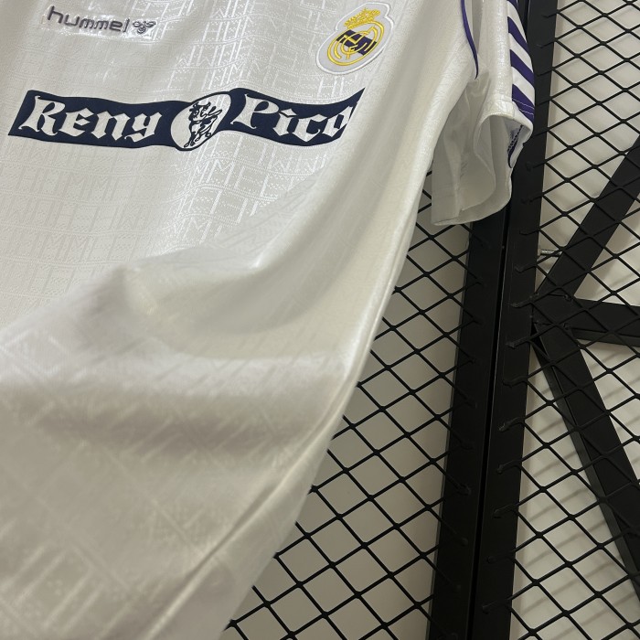 Retro Jersey 1989-1990 Real Madrid Home Soccer Jersey Vintage Real Camisetas de Futbol