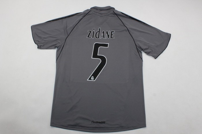 Retro Jersey 2005-2006 Real Madrid ZIDANE 5 Third Away Grey Soccer Jersey Vintage Football Shirt