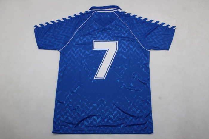 Retro Jersey 1986-1988 Real Madrid 7 Away Blue Soccer Jersey Vintage Football Shirt