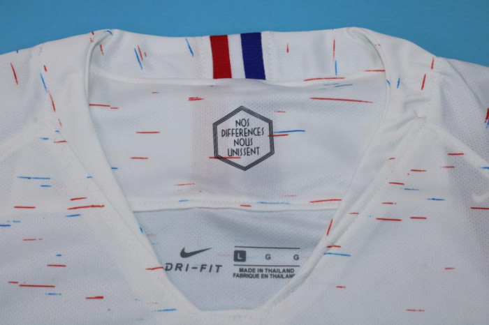 with 2 Stars Retro Jersey 2018 France Away White Soccer Jersey Vintage Football Shirt