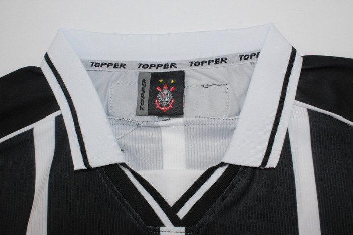 Retro Shirt 1999 Corinthians TEVEZ 10 Away Black Vintage Soccer Jersey Football Shirt