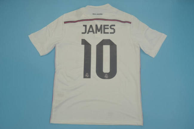 Retro Jersey Player Version 2014-2015 Real Madrid JAMES 10 Home Soccer Jersey Vintage Real Football Shirt