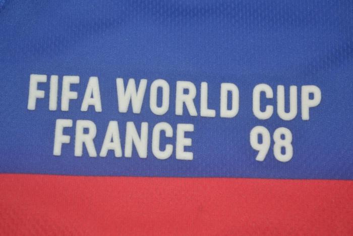 with Front Lettering Retro Jersey 1998 France MAKELELE 24 Home Soccer Jersey Vintage Football Shirt