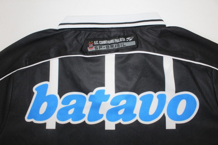 Retro Shirt 1999 Corinthians TEVEZ 10 Away Black Vintage Soccer Jersey Football Shirt