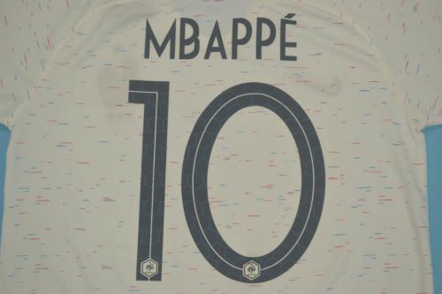 Retro Jersey 2018 France MBAPPE 10 Away White Soccer Jersey Vintage Football Shirt