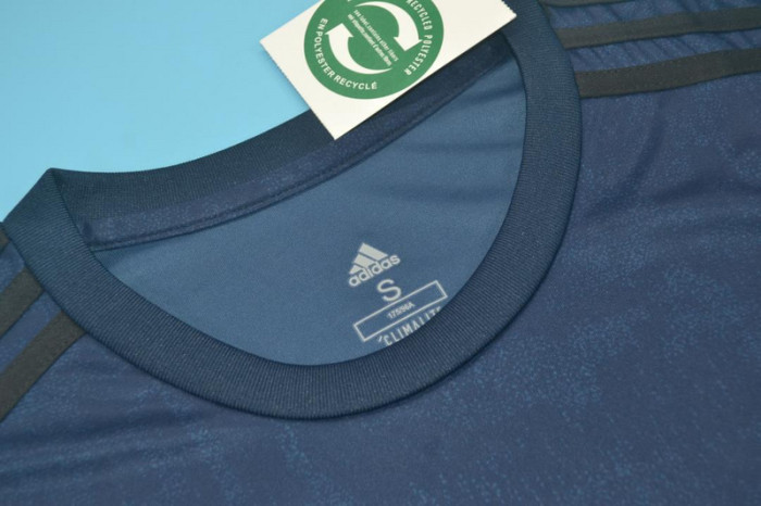 with Golden FIFA+UCL Patch Retro Jersey 2019-2020 Real Madrid Away Dark Blue Soccer Jersey