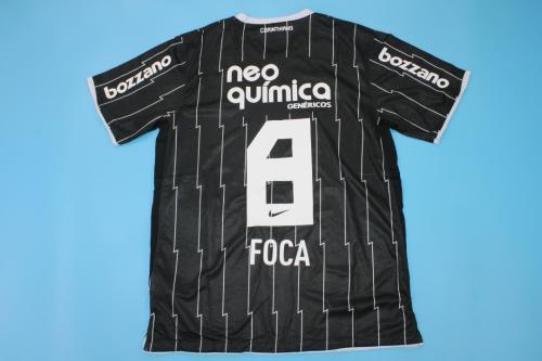 Retro Jersey 2011-2012 Corinthians FACO 8 Away Black Soccer Jersey Vintage Football Shirt