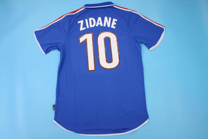 Retro Jersey 2000 France ZIDANE 10 Home Soccer Jersey Vintage Football Shirt