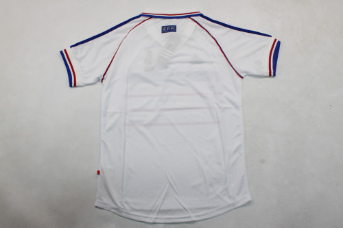 Retro Jersey 1998 France Away White Soccer Jersey Vintage Football Shirt
