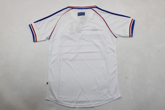 Retro Jersey 1998 France Away White Soccer Jersey Vintage Football Shirt