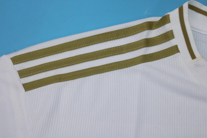 with Front Lettering+Supercopa Patch Retro Jersey 2019-2020 Real Madrid Home White Soccer Jersey